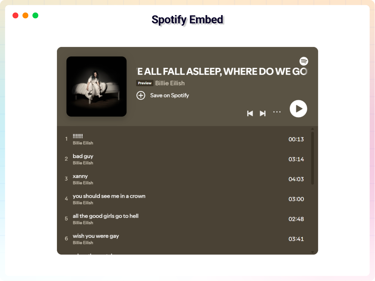 Spotify Embed