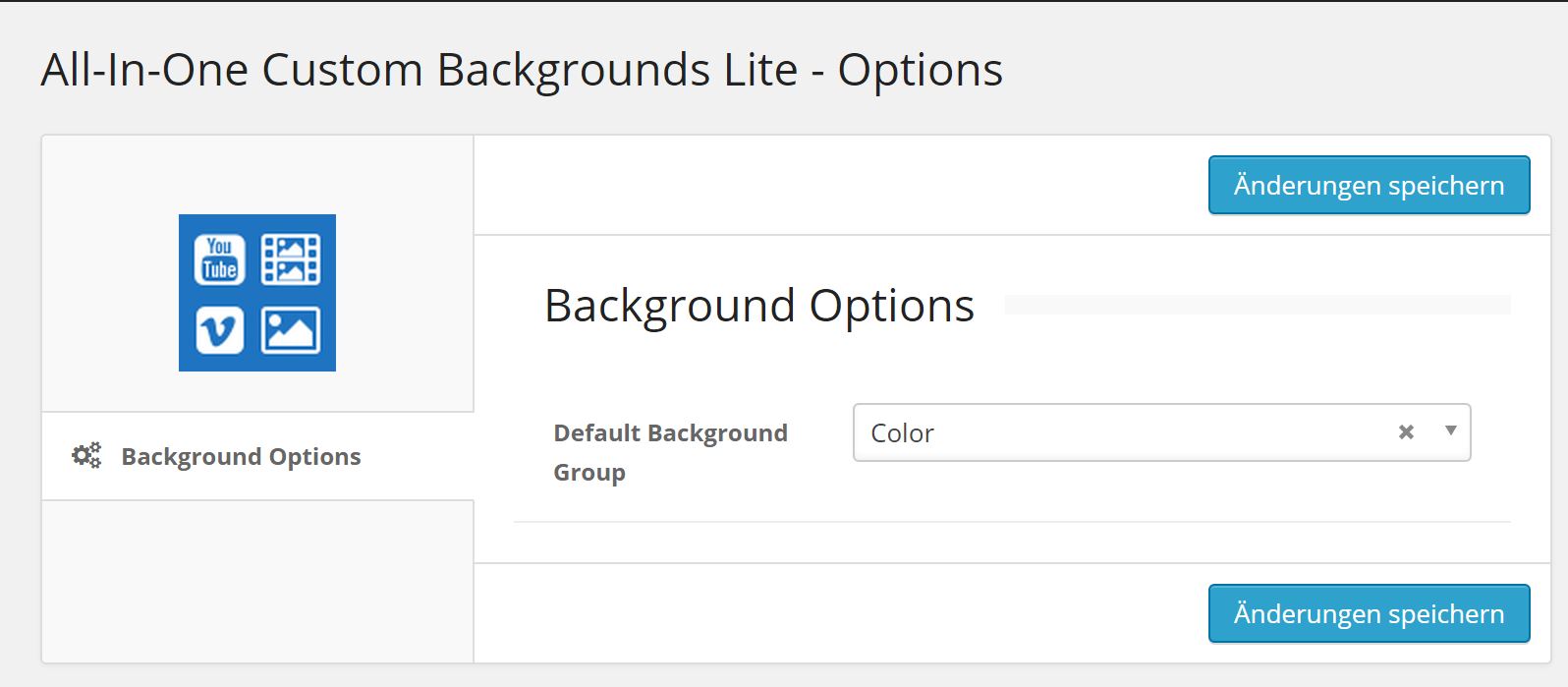 Options panel to select default background