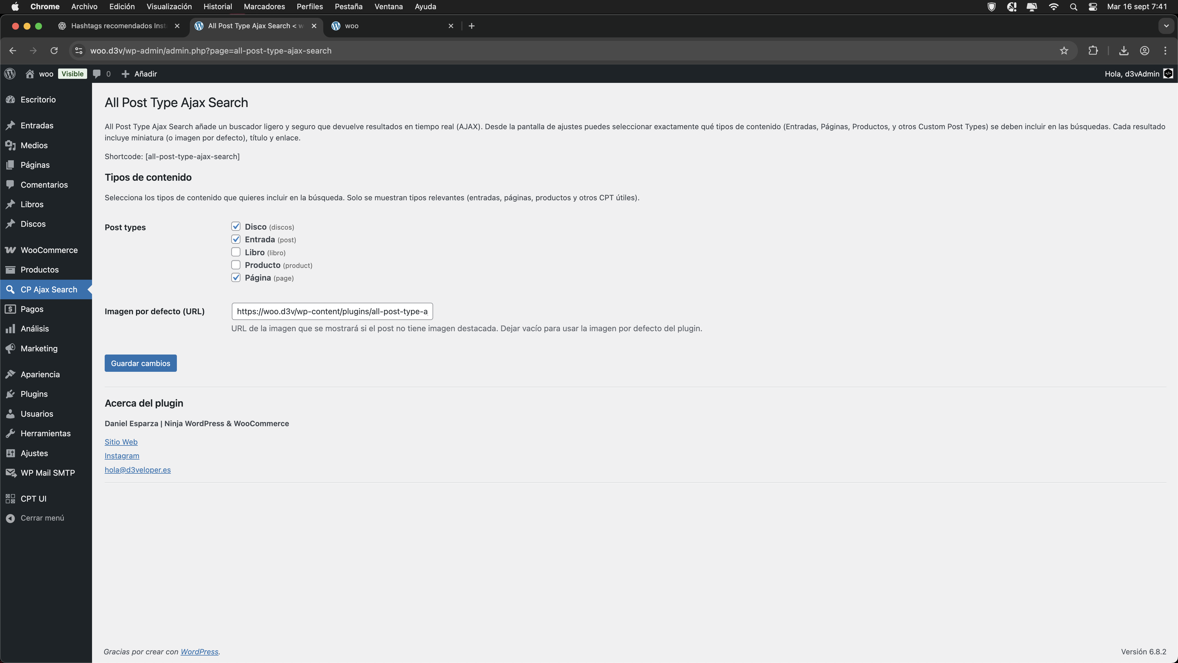 Frontend: input de búsqueda y lista de resultados (miniatura, título, tipo).