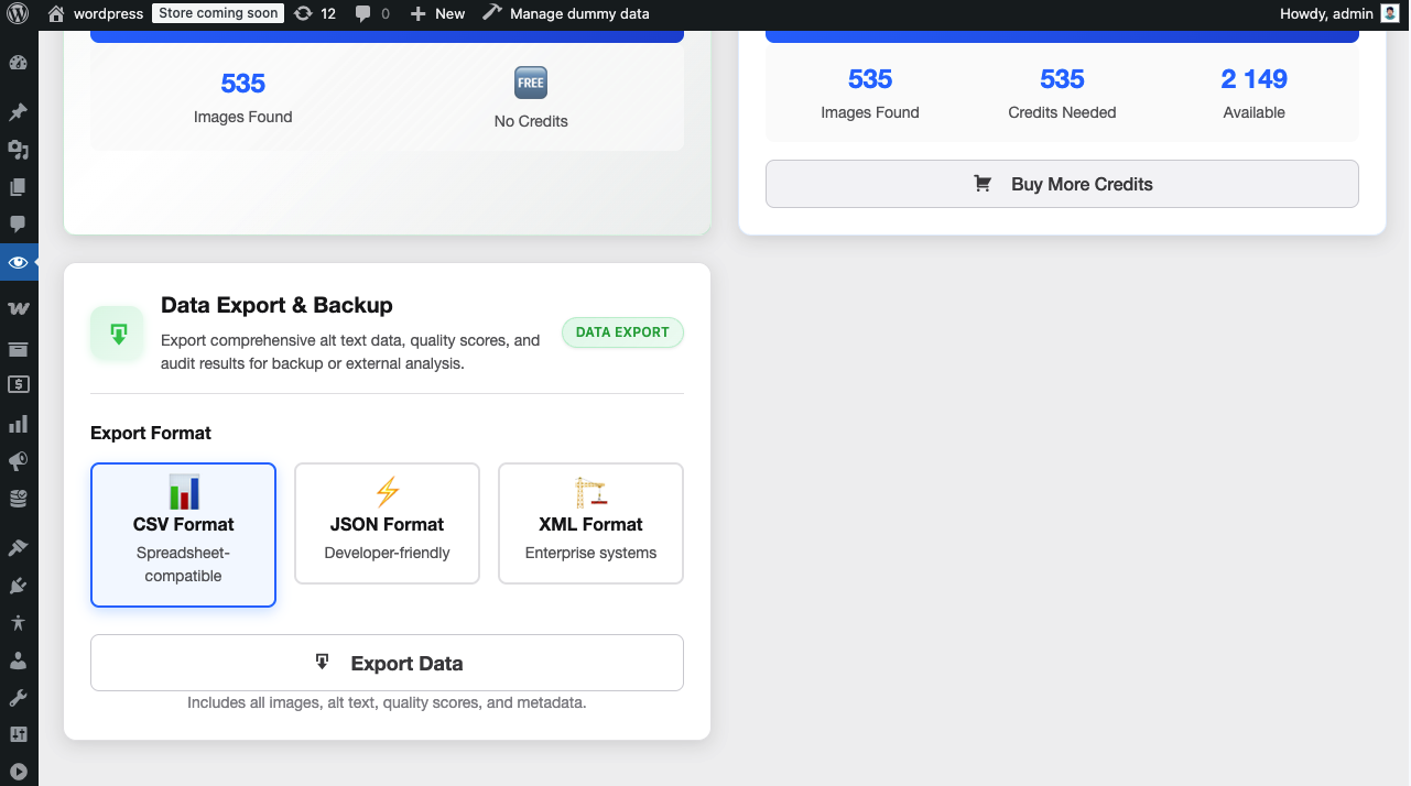 Bulk audit and generation tools interface