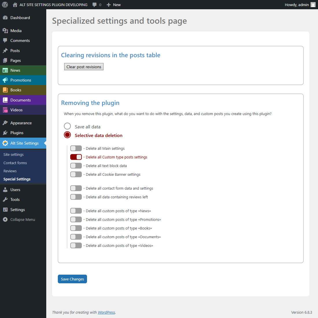 Admin Panel -> ASS Plugin Contact Forms Settings Page -> tab "Form sets" - All forms are collapsed.