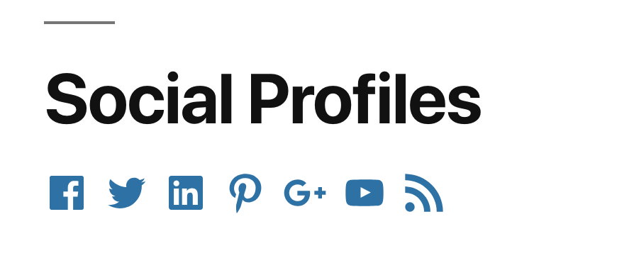Frontend view of the Social Profiles.