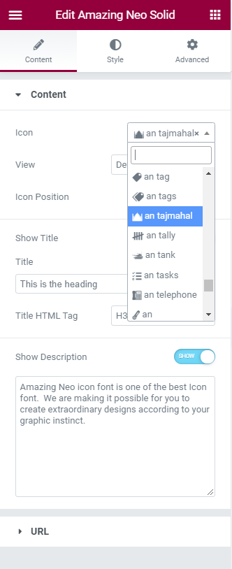 Elementor widget icon and styles.