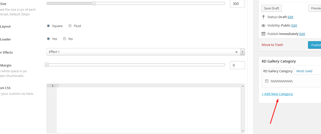 write a category name and add category for your hover item.