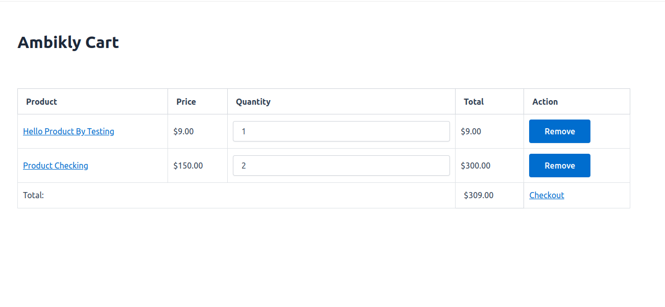 Cart Page