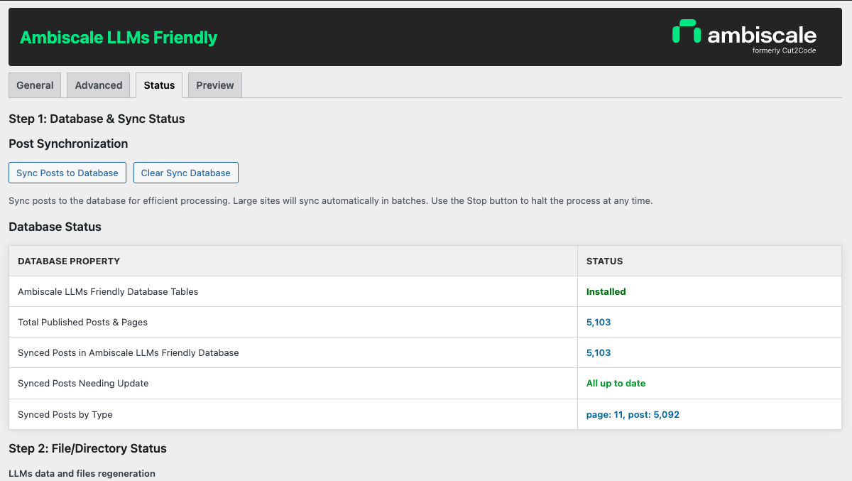 Status page - Generate and Monitor files and directory permissions 1/2