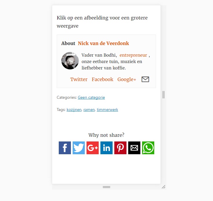 Rendering of the author box