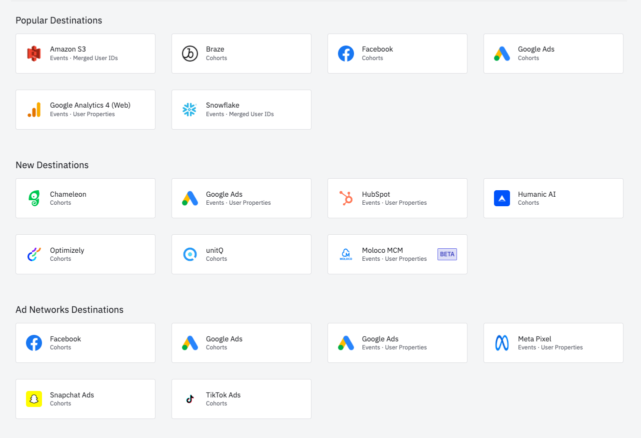 Customer Destinations