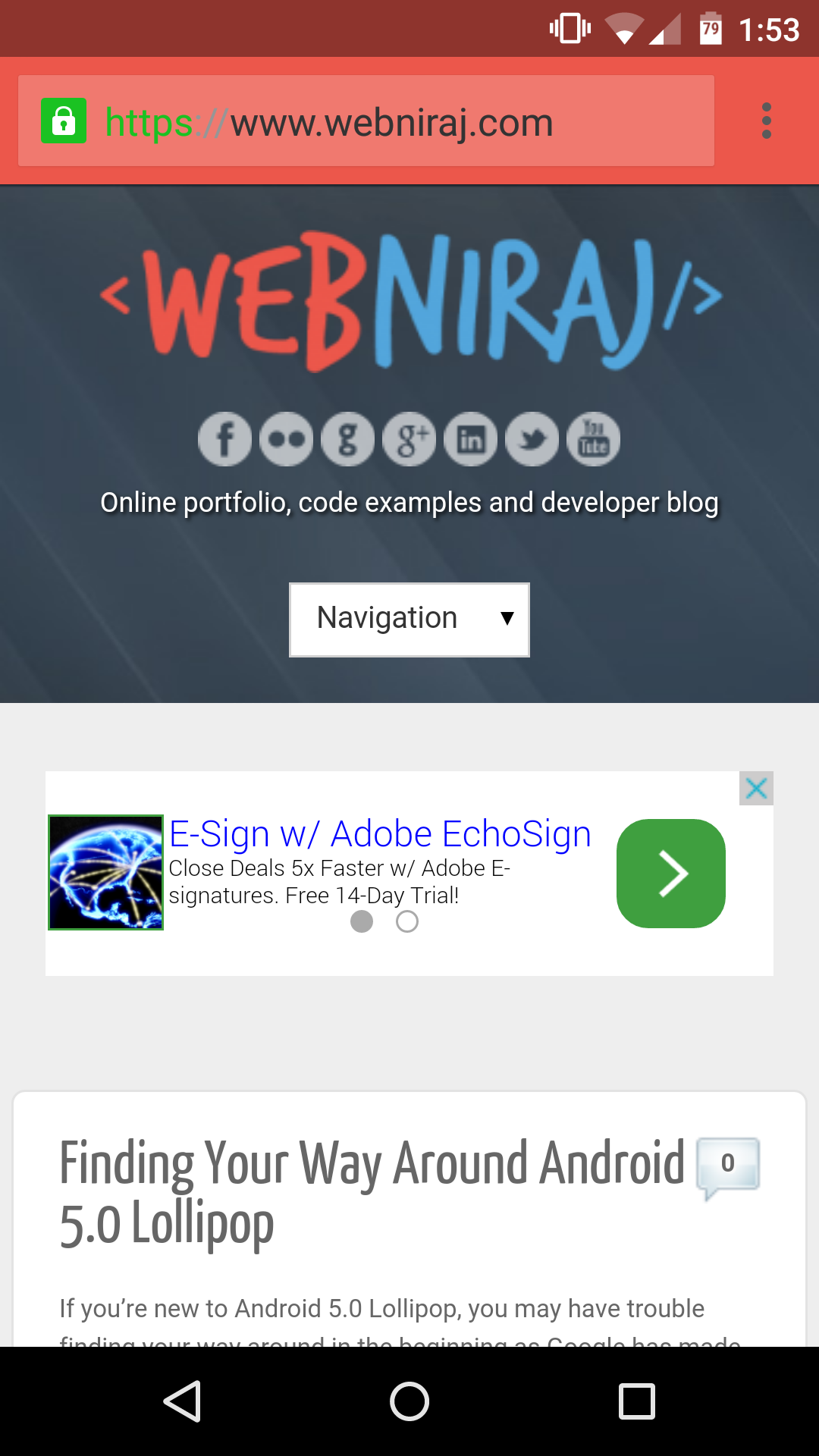 Status Bar using #EC574B