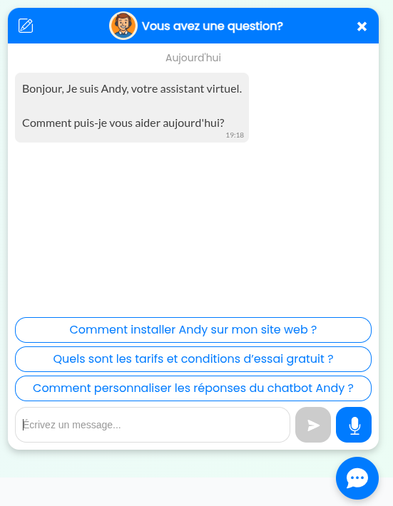 Exemple d’intégration d’Andy sur un site WordPress