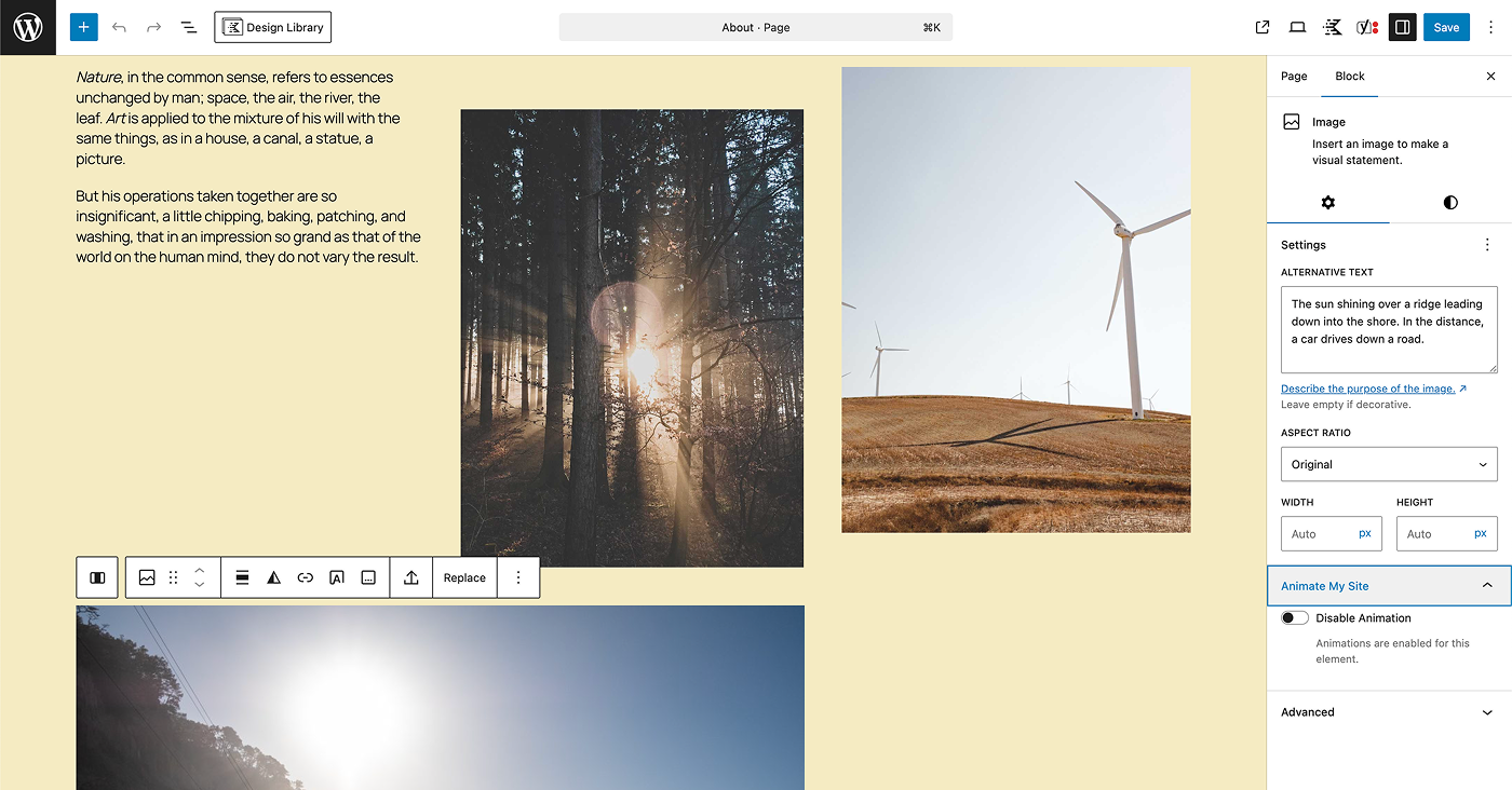 Disable animations for individual blocks using block-level controls.