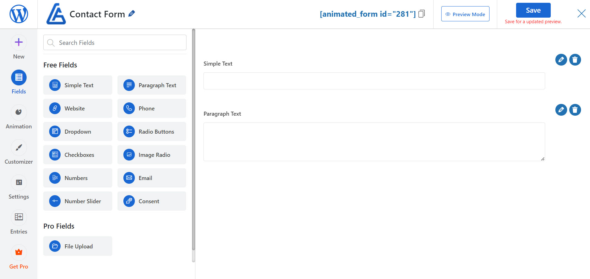 Form Inner Templates Adding