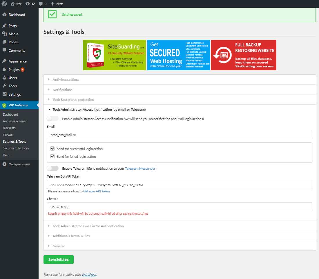 Security extensions to keep your website protected.