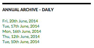 Sidebar Widget - Daily Archives
