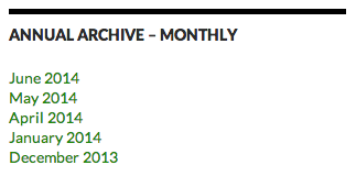 Sidebar Widget - Monthly Archives