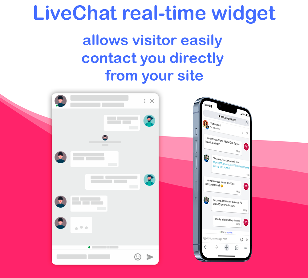 LiveChat real-time widget.