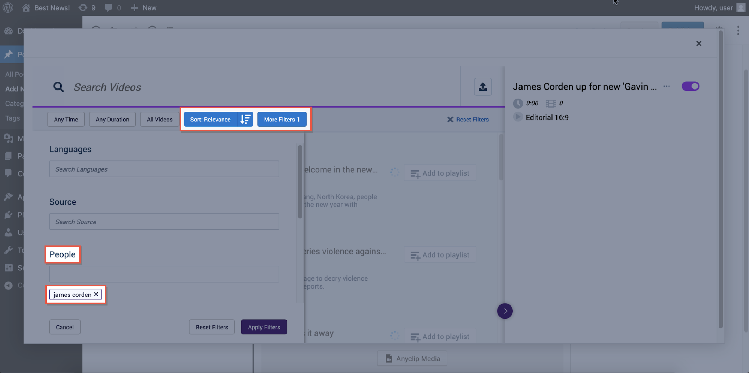 Search video library by AI generated contextual tags