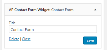 Backend Plugin's Widget Section