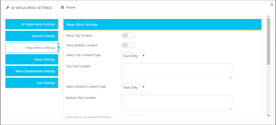 Backend - Shortcode Settings