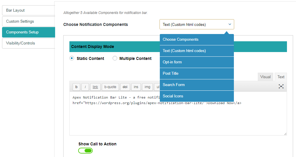 Screenshot 19 - Call to action: Custom URL Settings