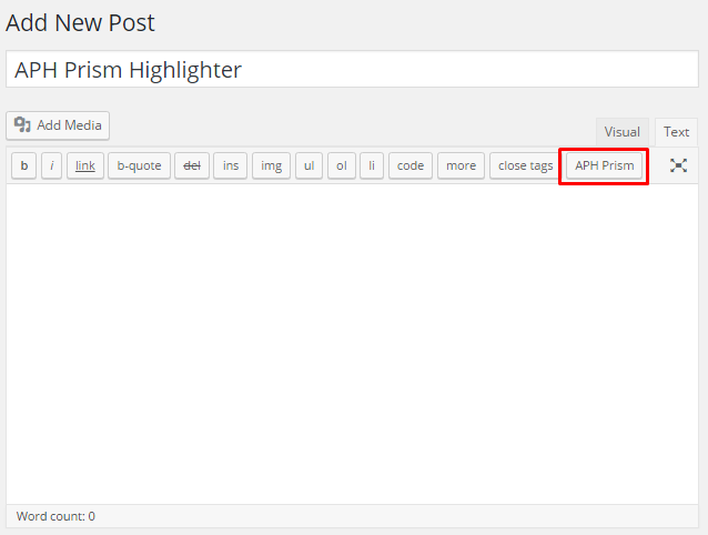Quick Tags in the Text mode of TinyMCE editor