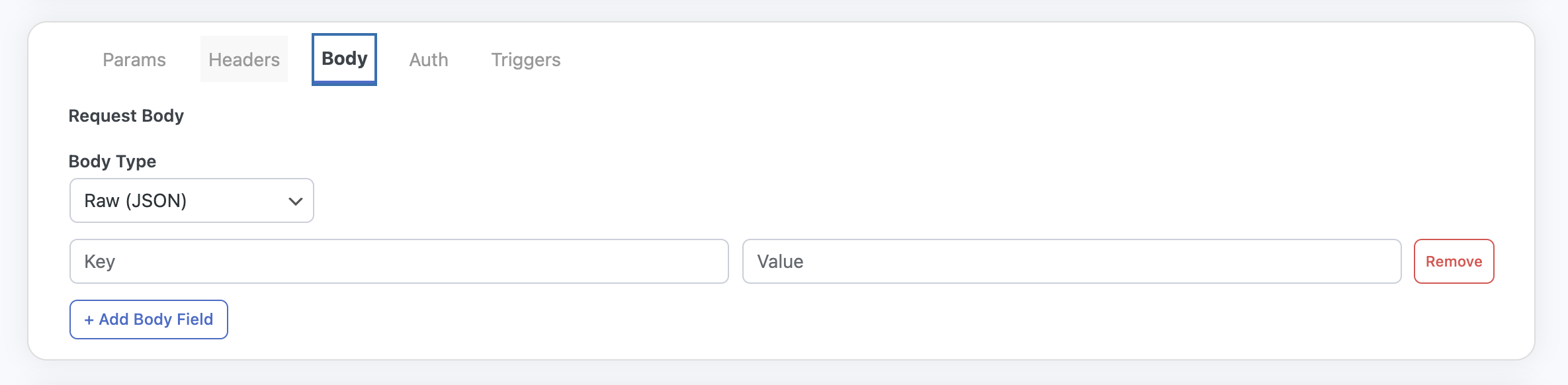 Body parameters that can be sent with API requests