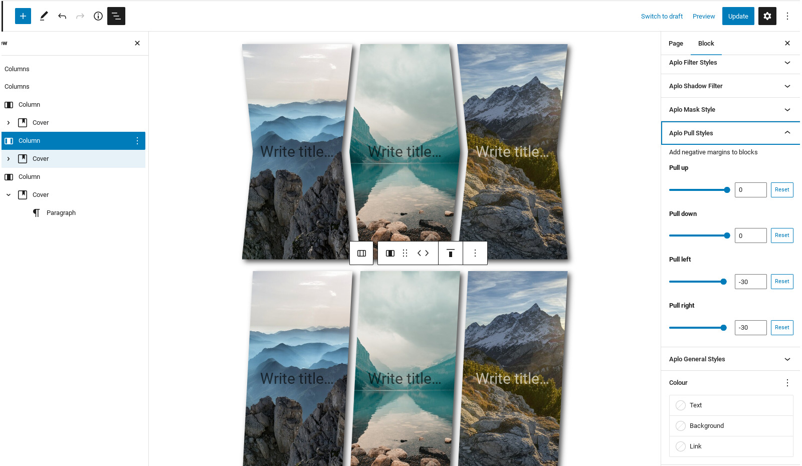 Masking & negative margins