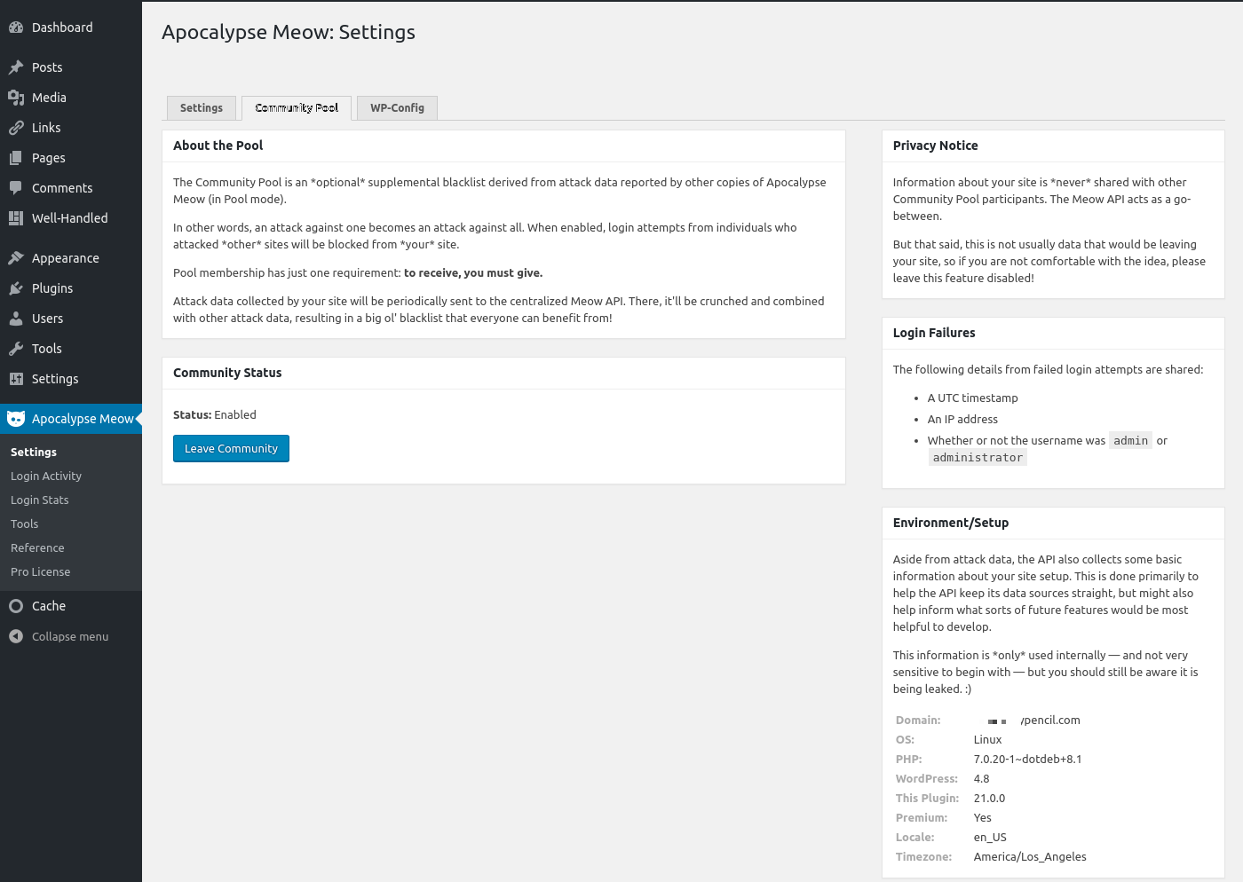 The Community Pool: the login blocklist can ultimately be extended to include community-reported attack data, vastly increasing the effectiveness of the brute-force login mitigation.