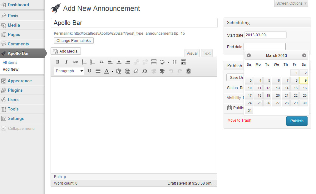 Edit announcement