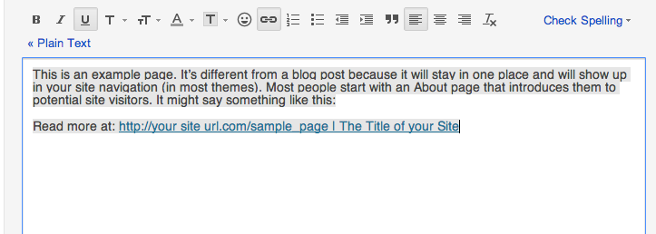 This shows the copied text in an HTML capable destination (gmail)