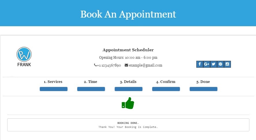 Appointment Booking Process - You Booking Done