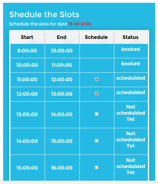 Fully Ajax Featured Scheduling Interface For every Buddypress Members.