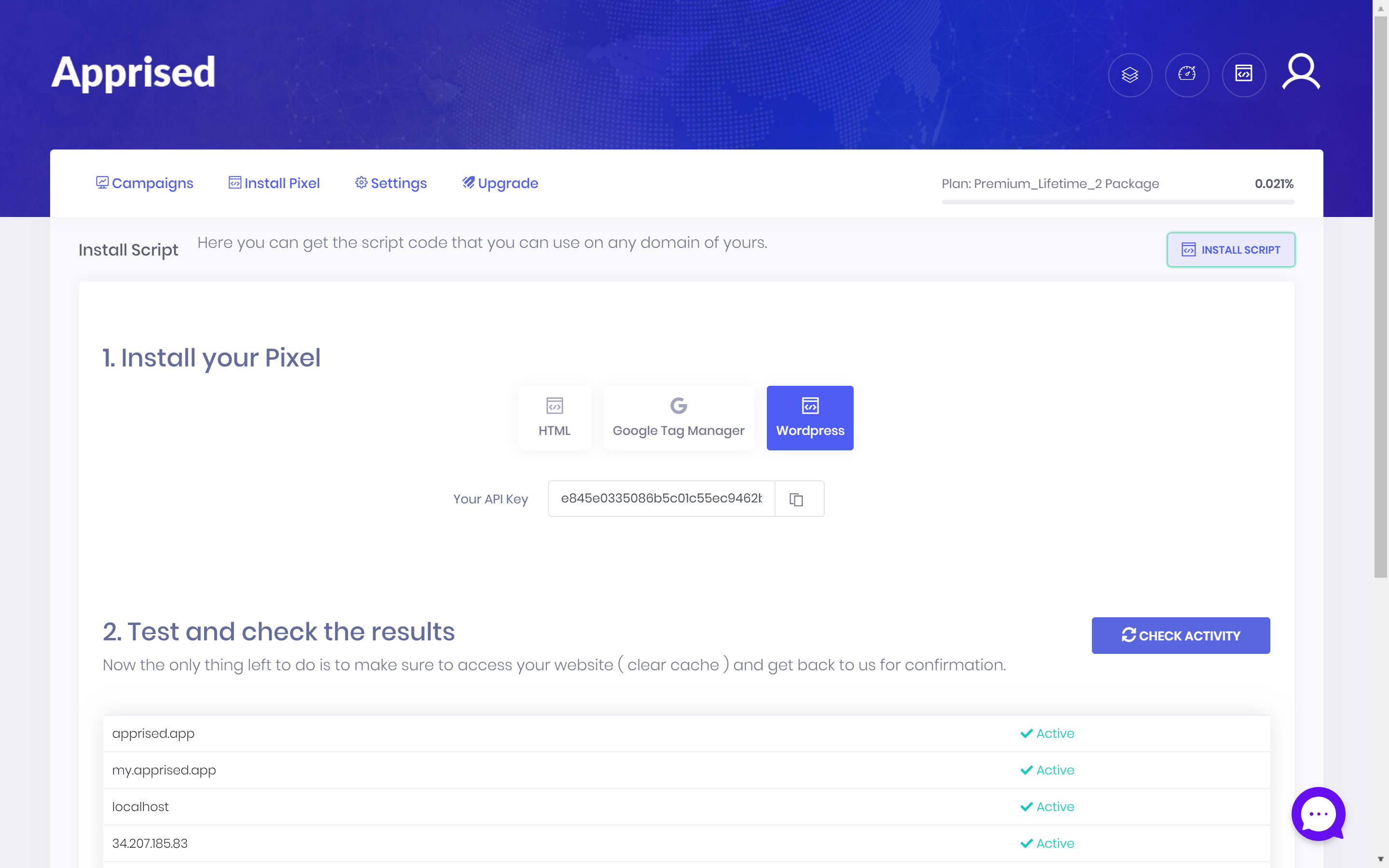 Install Pixel Page