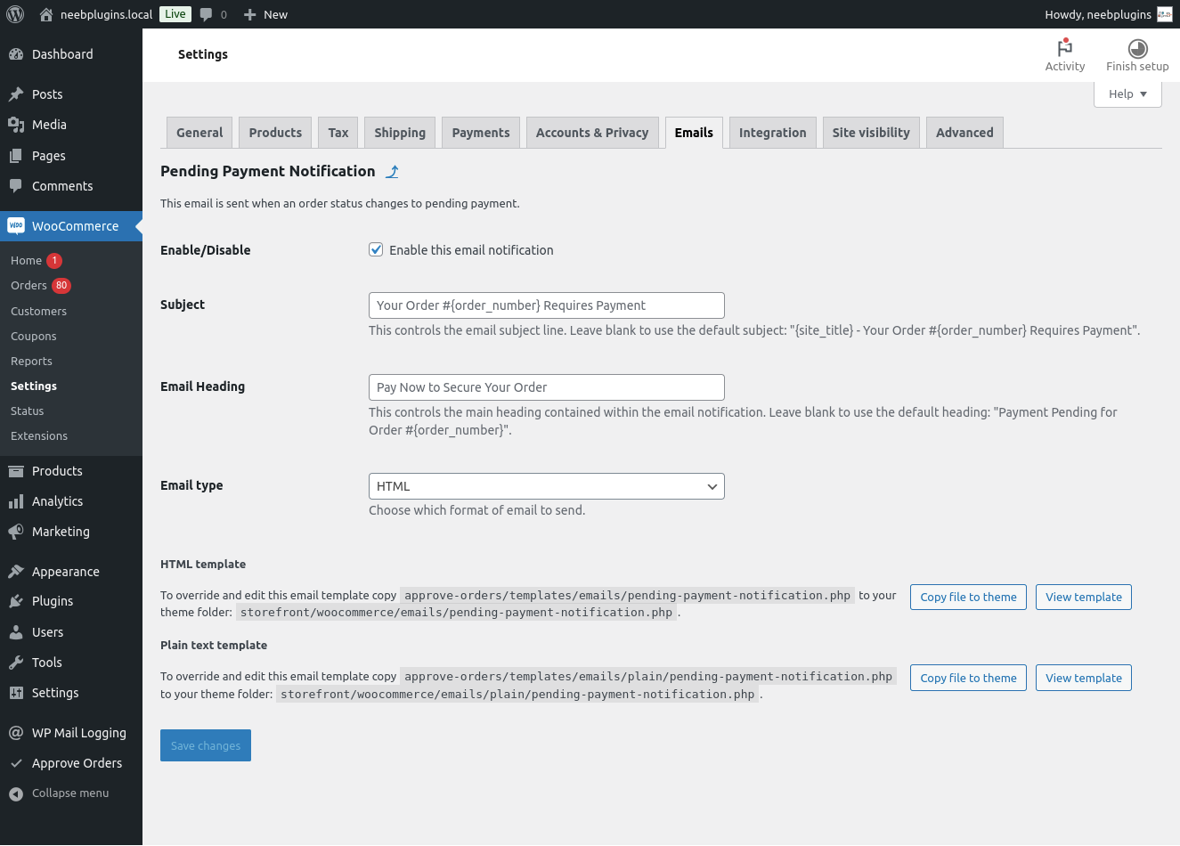 Screenshot of the order detail page with approve/reject buttons.