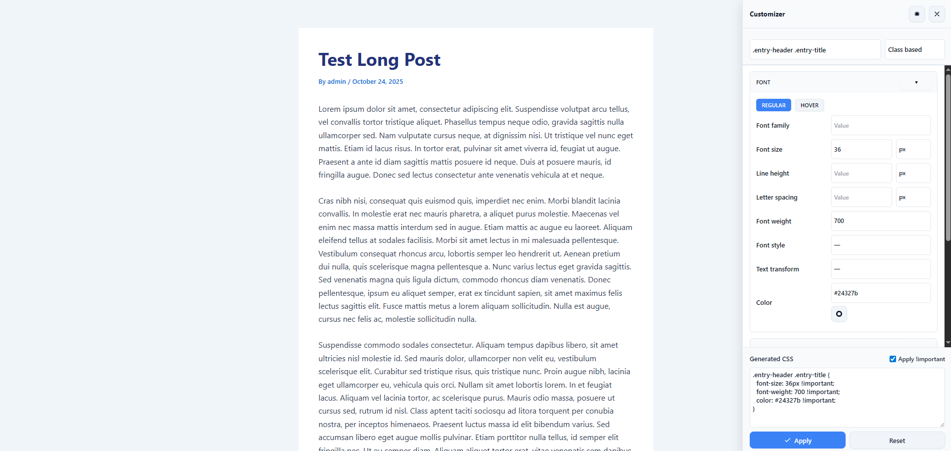 Visual CSS Customizer