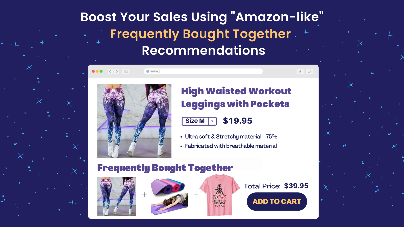 Boost your sales using "Amazon-like" Frequently Bought Together product reccomandations.