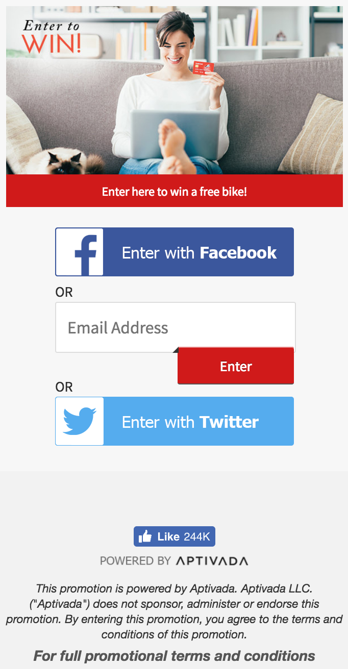An example of an Audience contest from a mobile device.