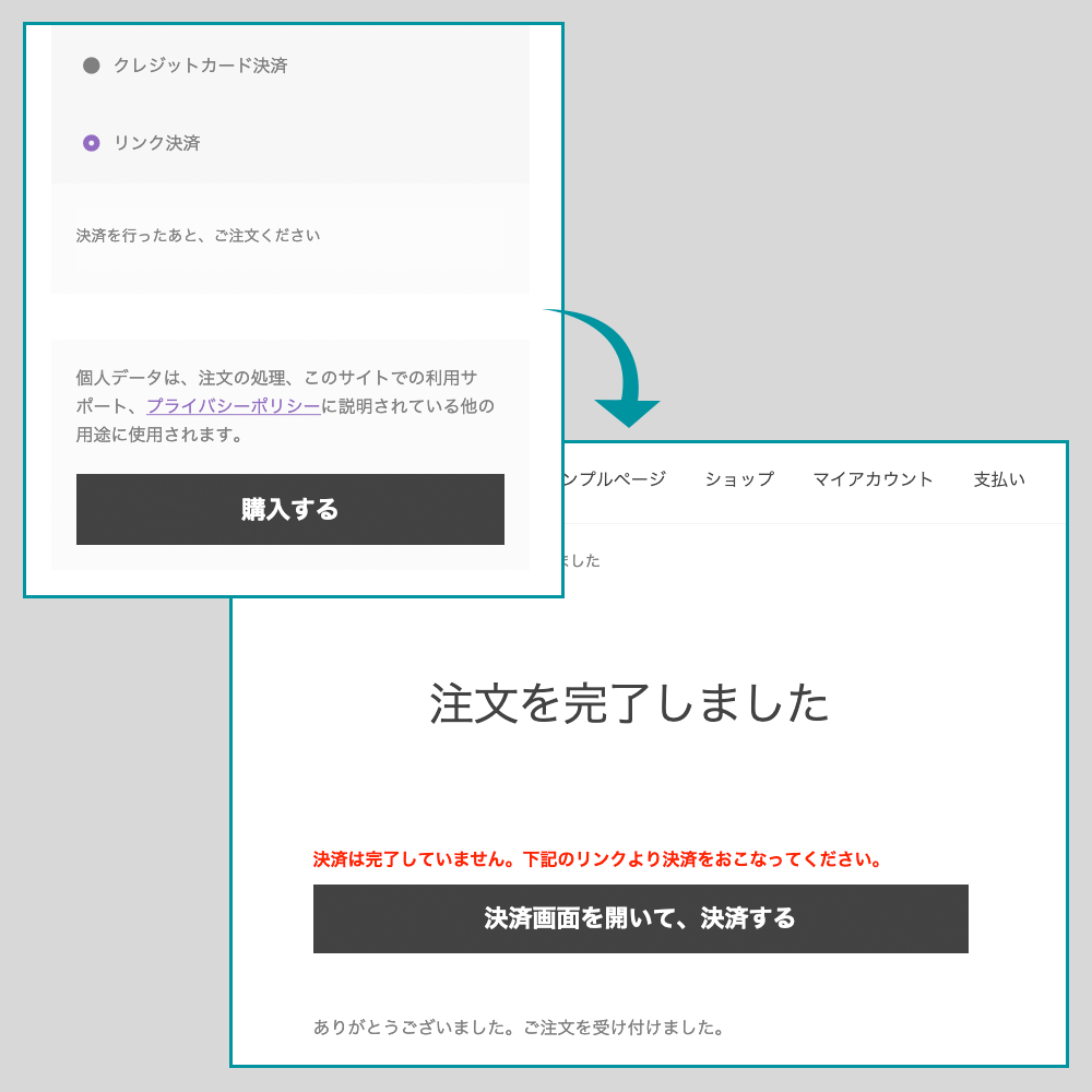 In-cart link payment image