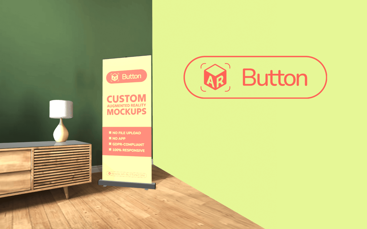 Print Products in 3D — business cards, flyers, folders and rollups displayed together