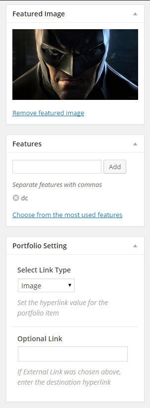 Portfolio settings