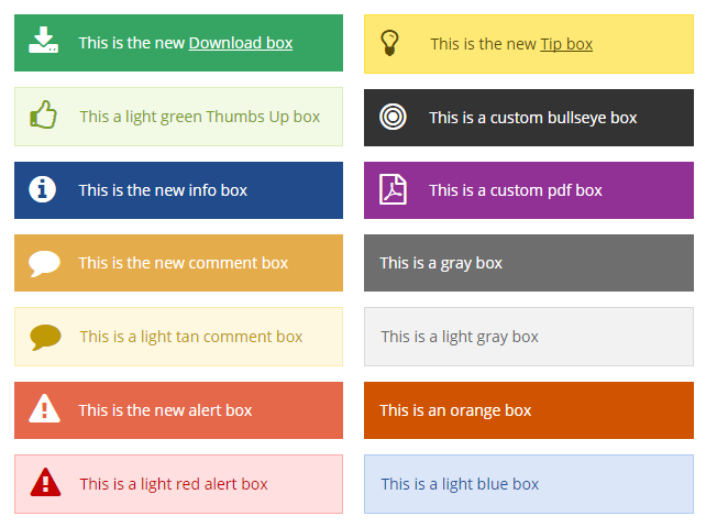 Boxes of all types