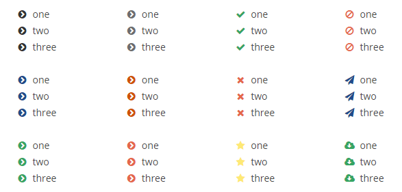 Unordered list styles