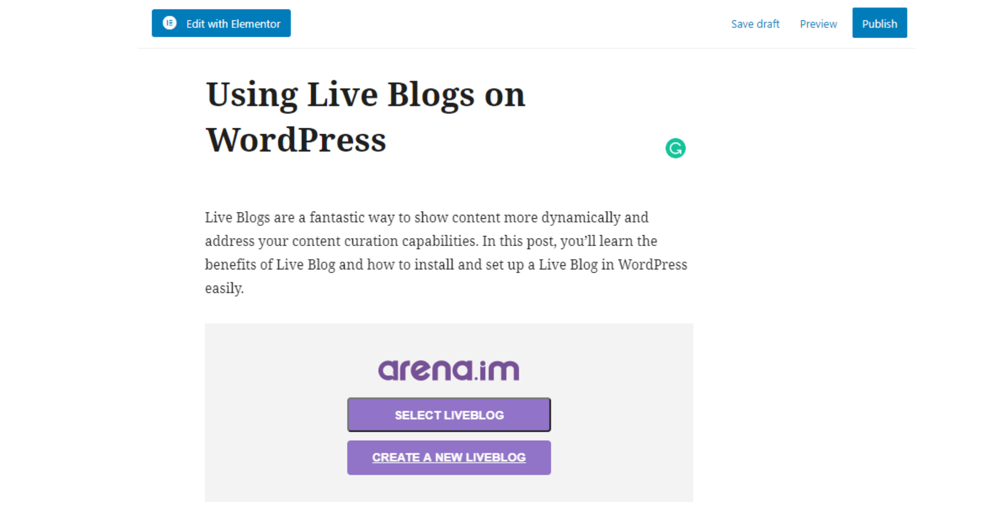 Check out this real example of a Live Blog integrated into a WordPress post.