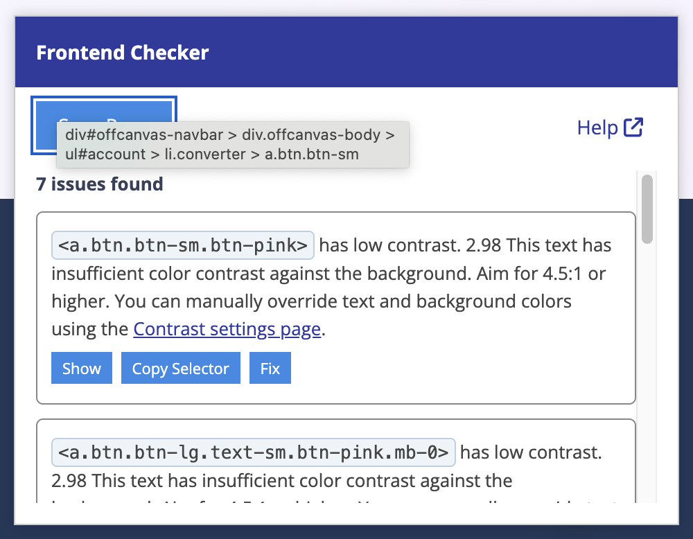 The frontend accessibility scanner - check your site for accessibility issues