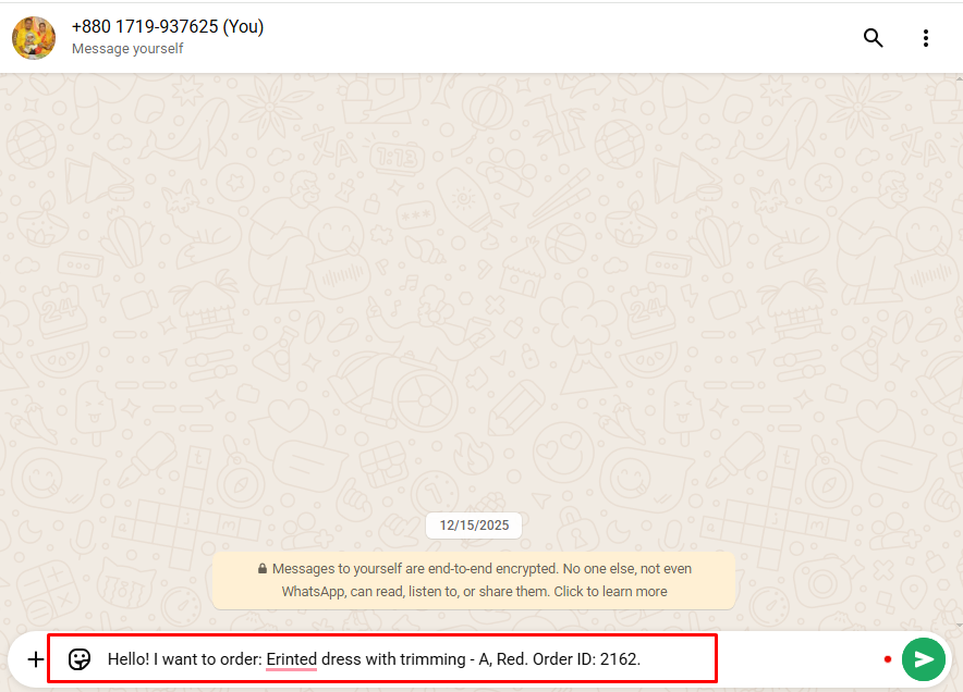 WhatsApp chat with pre-filled message