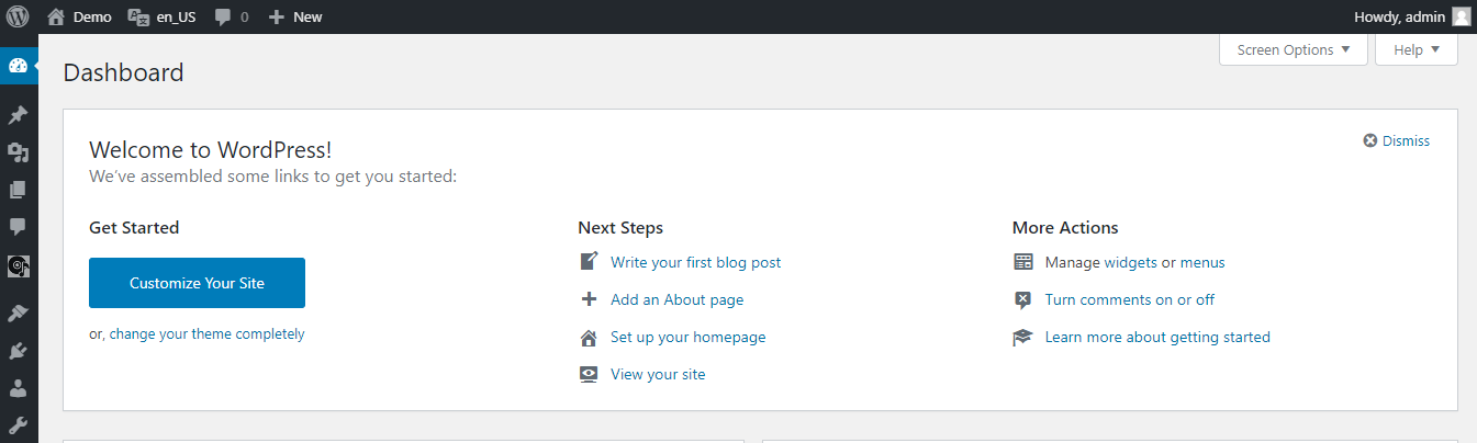 The plugin admin bar