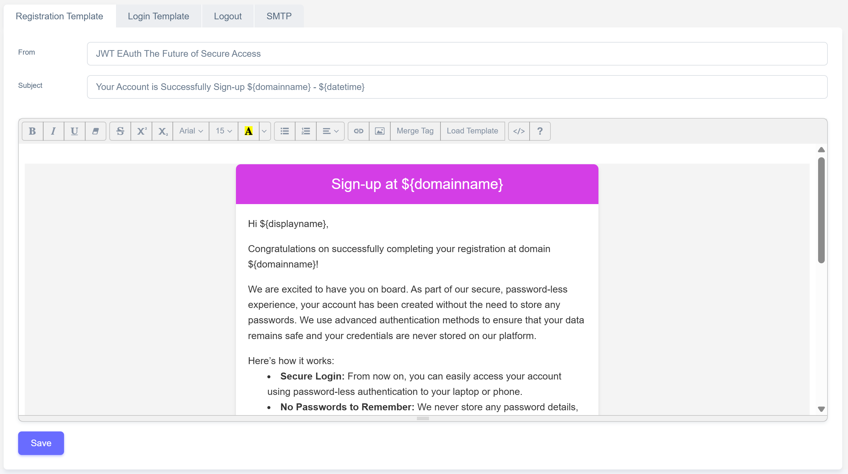 Login interface wordpress with button Login with passkey.
