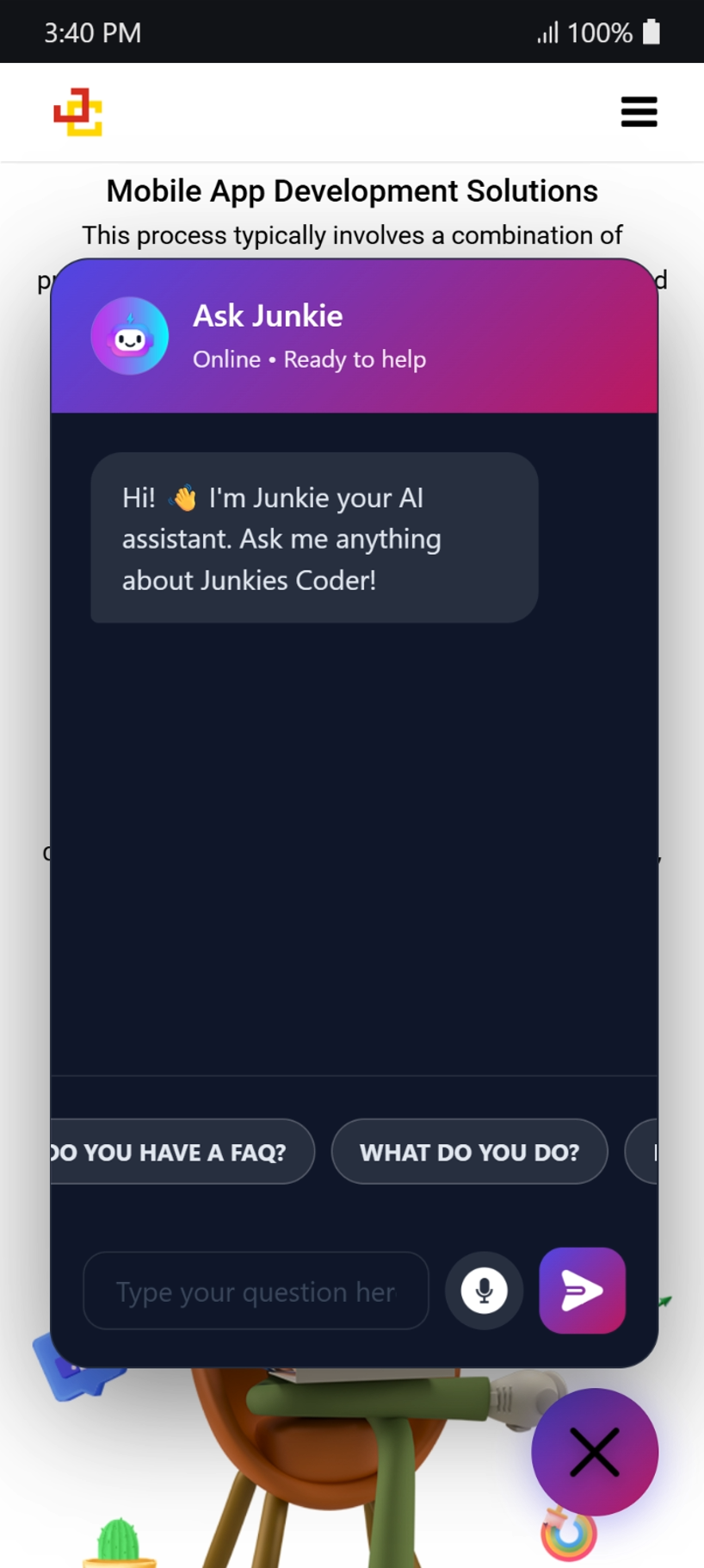 Mobile responsive view