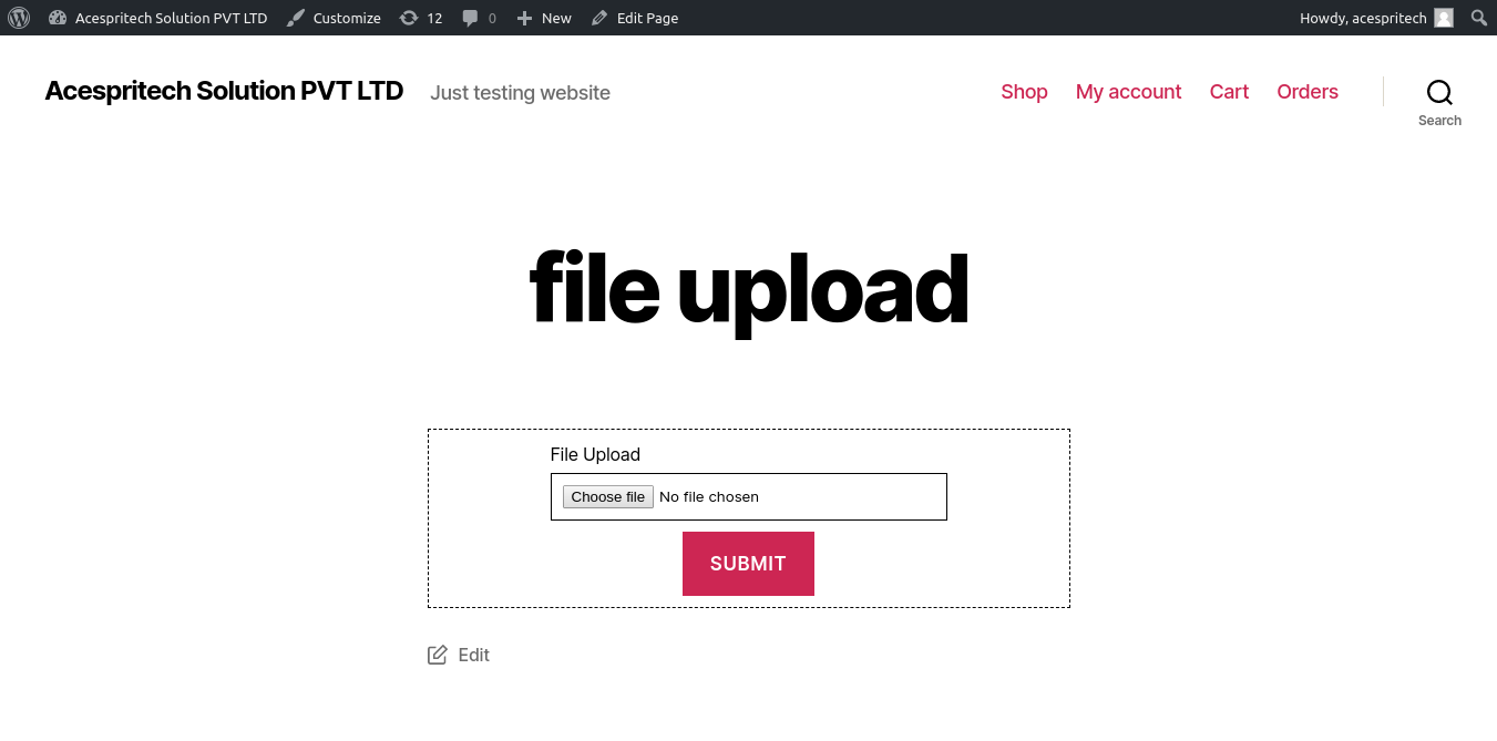 User Side Form Upload