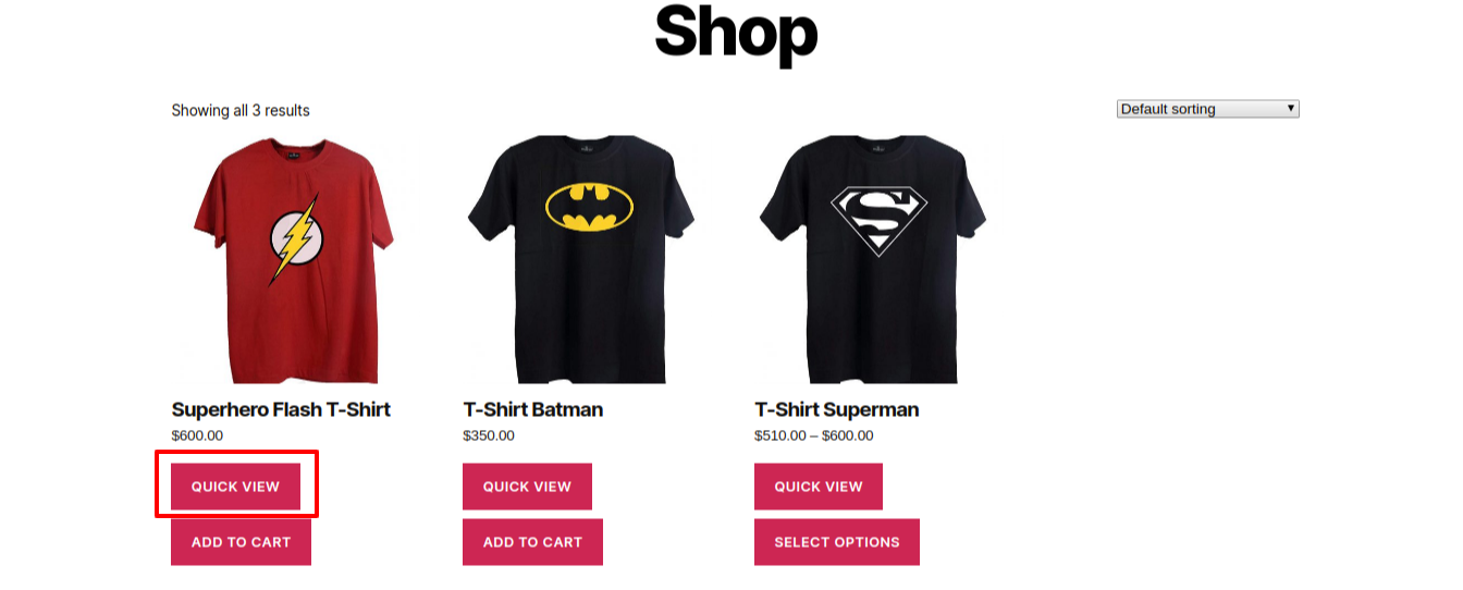 Display Quick view button in shop loop times.